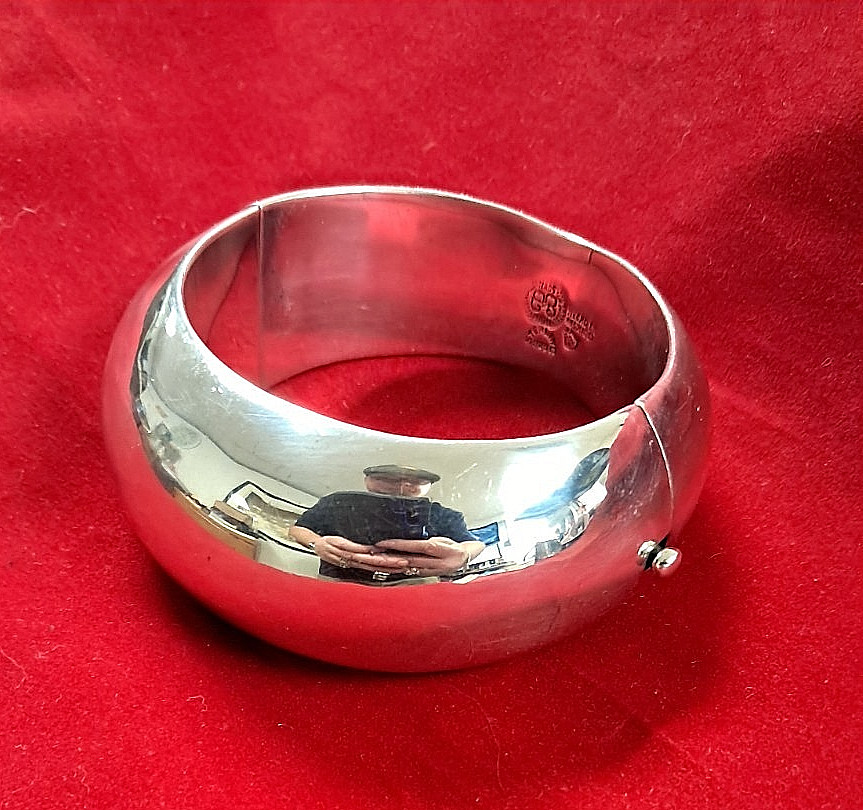 *RARE* LOS BALLESTEROS STERLING HINDGED BANGLE BRACELET 88.78GR