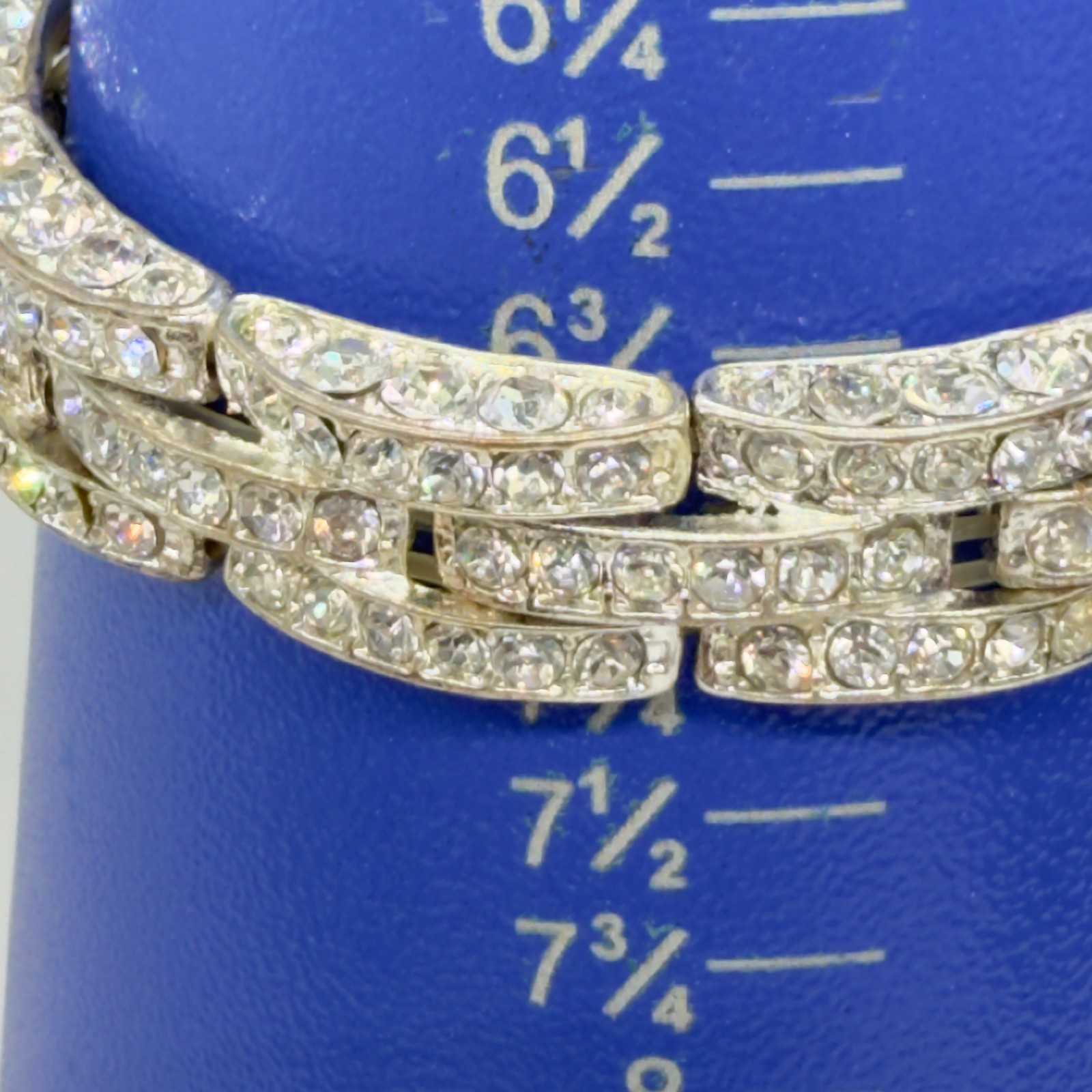 Vintage Bracelet Rhinestone Stretch Banded Bangle READ