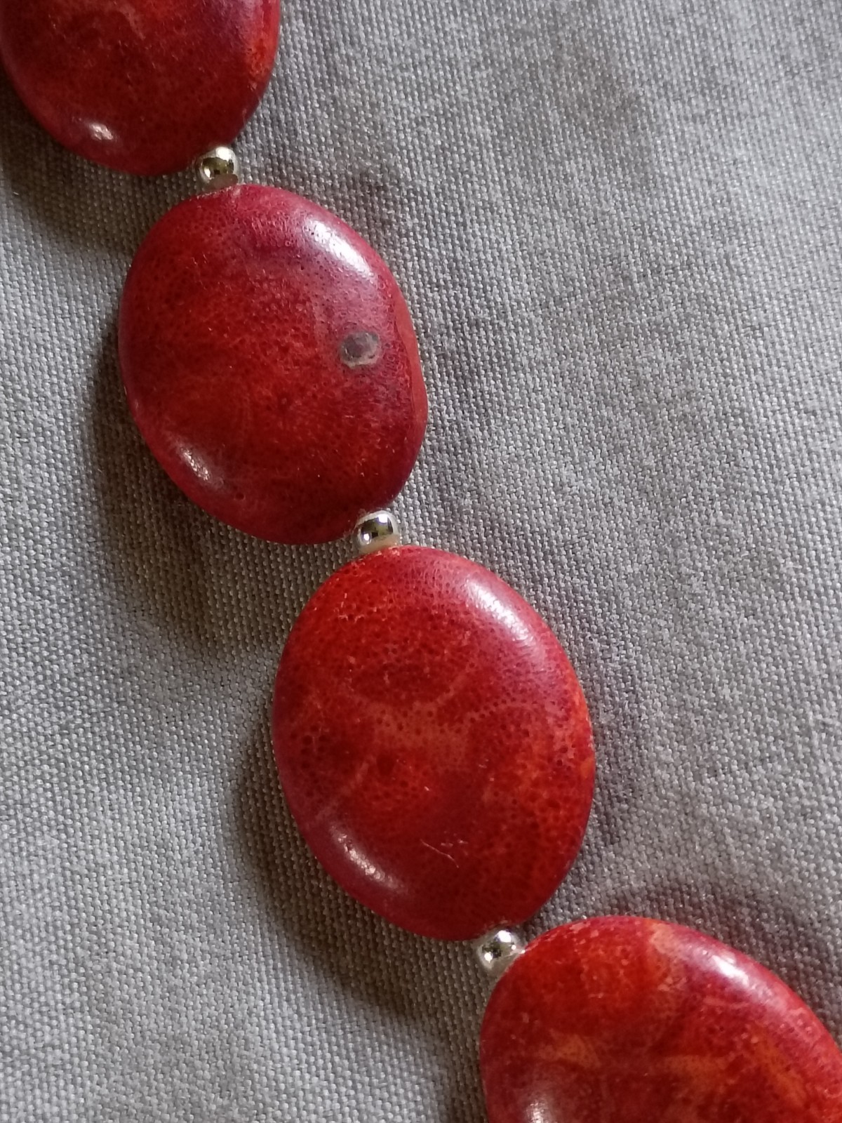 Vintage Dark Red Coral Necklace.