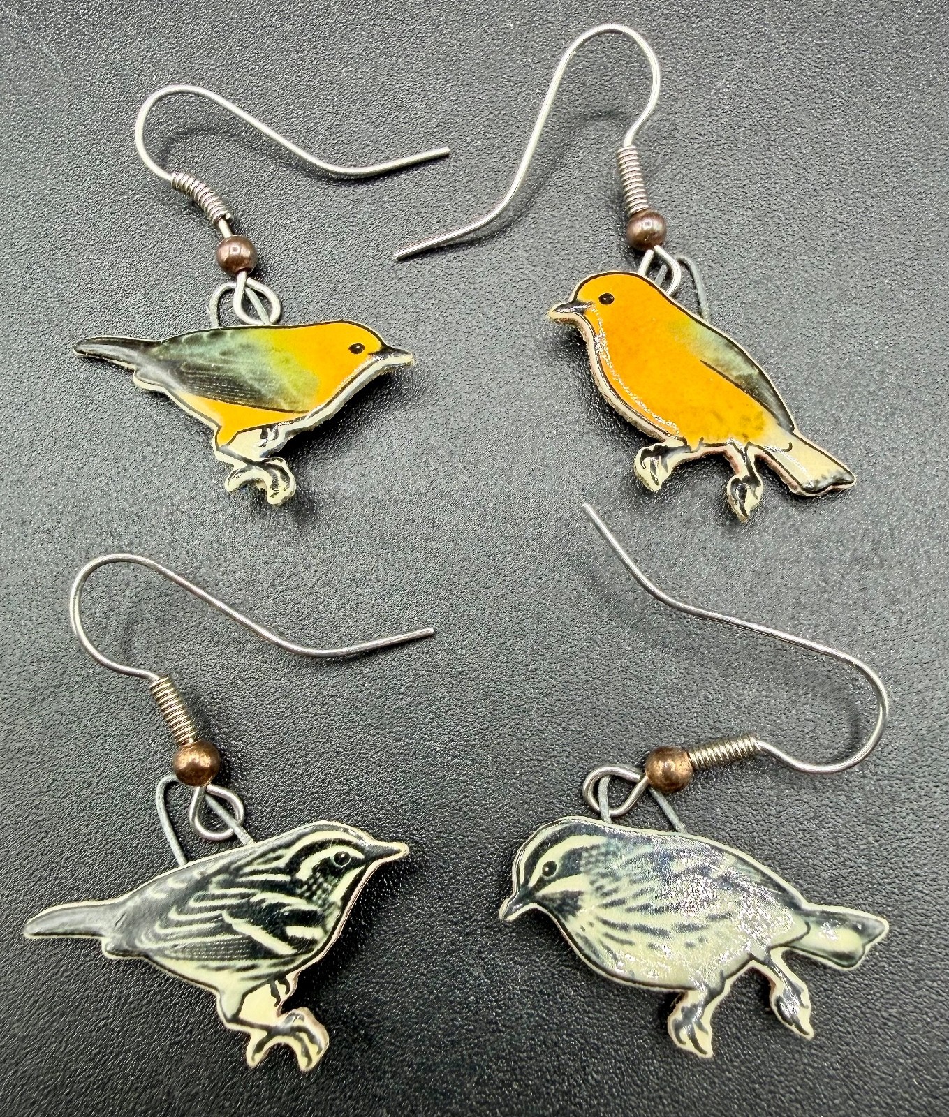 Jabebo Recycled Cereal Box Bird Earrings – Set of 2 Pairs