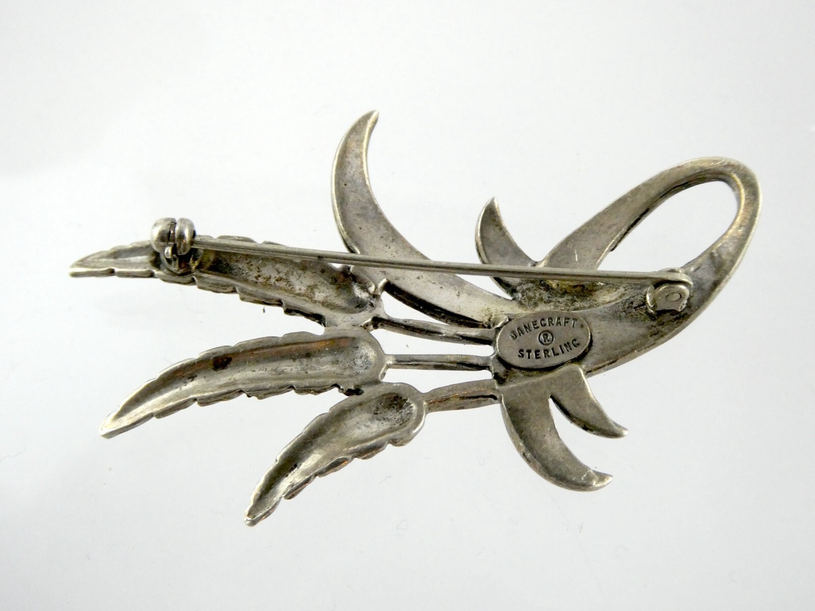 Vintage Danecraft Sterling Silver Wheat Stalks Brooch Pin 925 13.9g 2 3/8 Inches