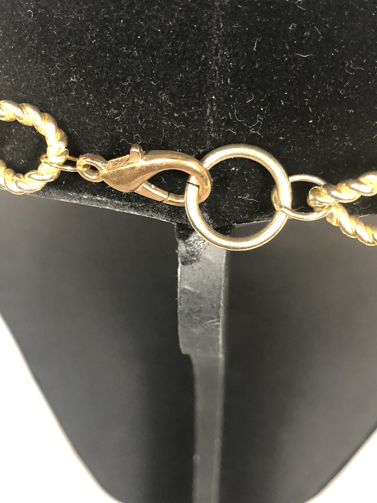 Chunky Gold Tone 1980s Link Chain Necklace Modified Lobster Clasp 17″