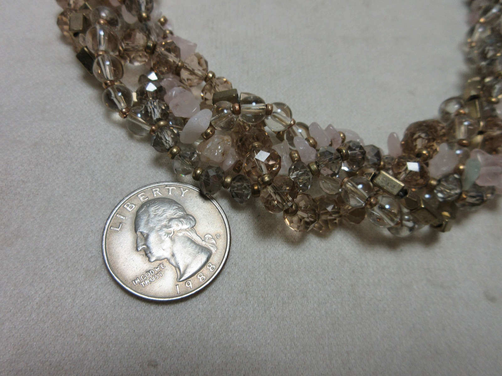 LOFT PINK STONE RIBBON NECKLACE #6