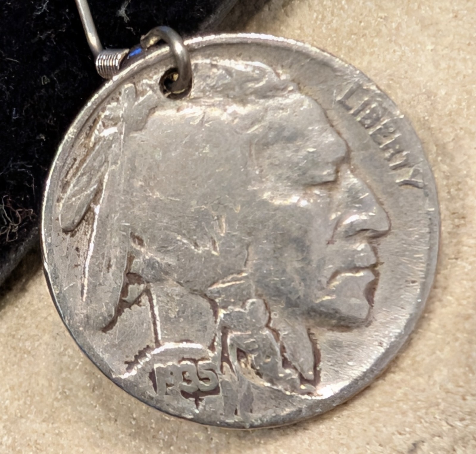 Vtg Authentic Buffalo Indian Head Nickel Coin Earrings 1935 1937