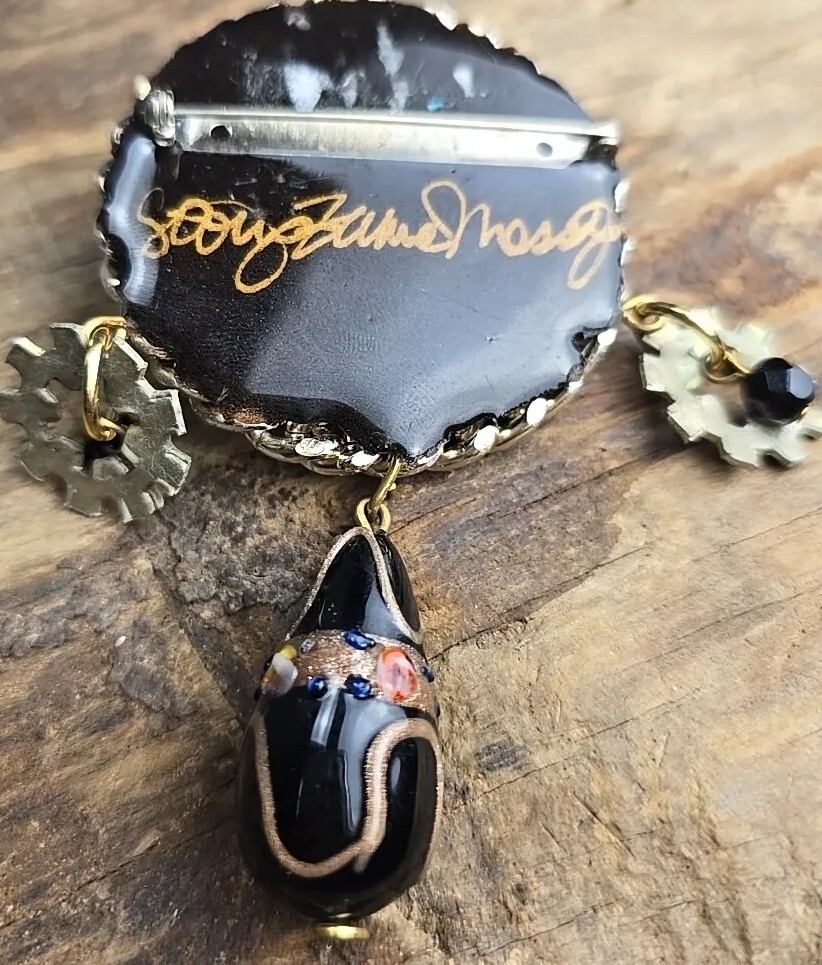 Heavy Metal Steam Punk Broach Artist Signed