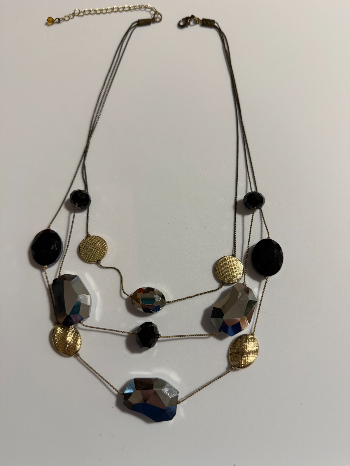 Mixed Metal Vintage Costume Necklace Lot Grunge Goth Retro Chain Spheres Pendant