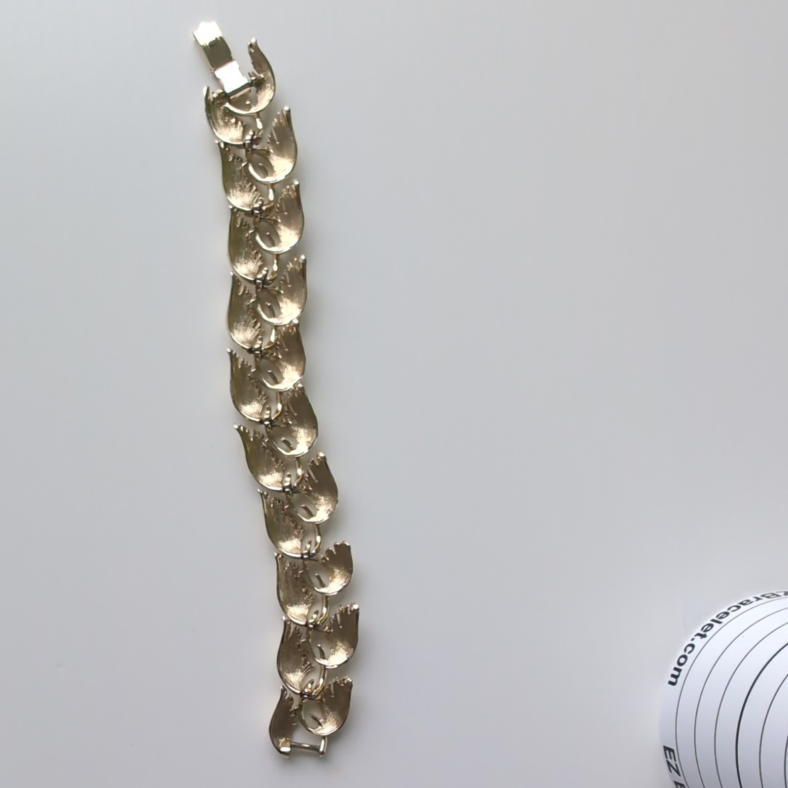 VTG MCM Lisner Gold-tone Bracelet Link Leaf Nature Botanical Retro Fashion 6.5″