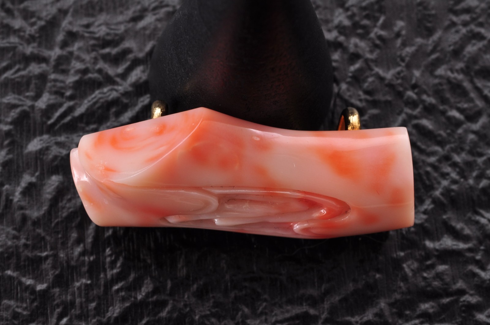 Vintage pink coral OBIDOME “running water” Certificate, (39mm (1.53in) 64.5ct).