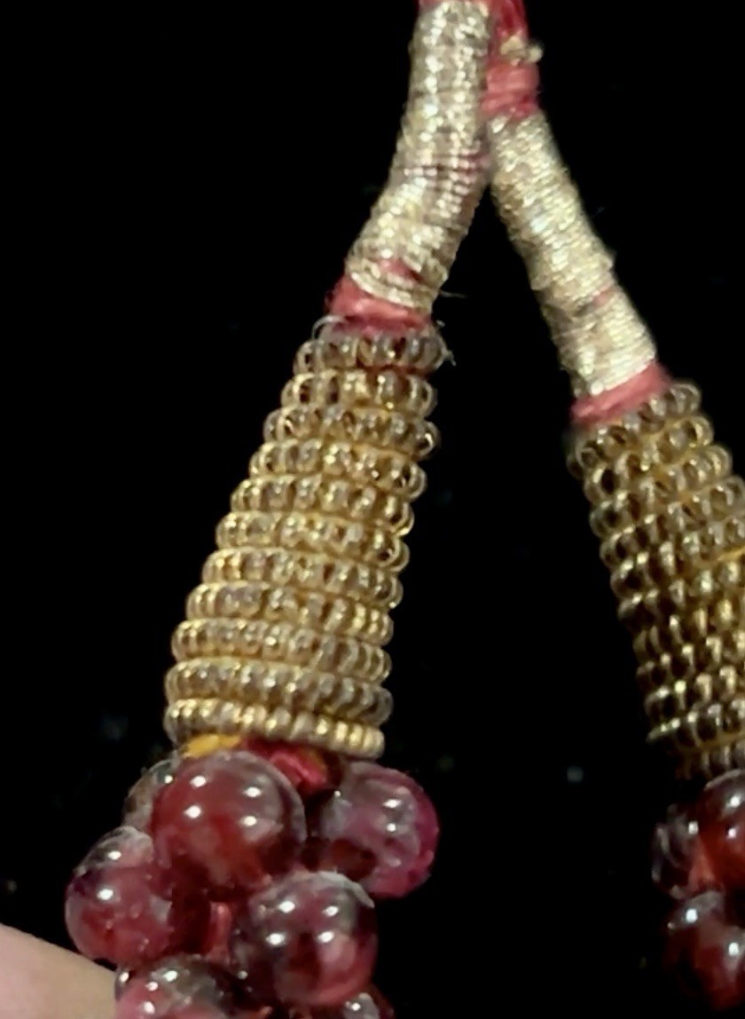 VTG CZECH Bohemisn Hand Made GARNET Rope NECKLACE