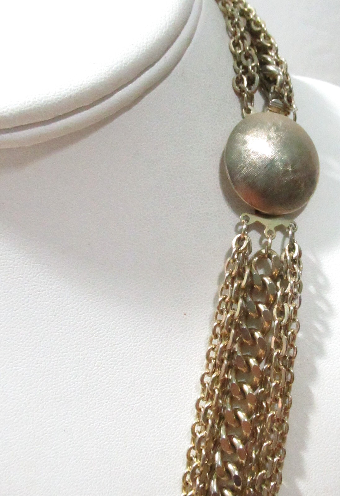 Gold Tone Chains Styles Seven Strands Multi-Strand Vintage Necklace