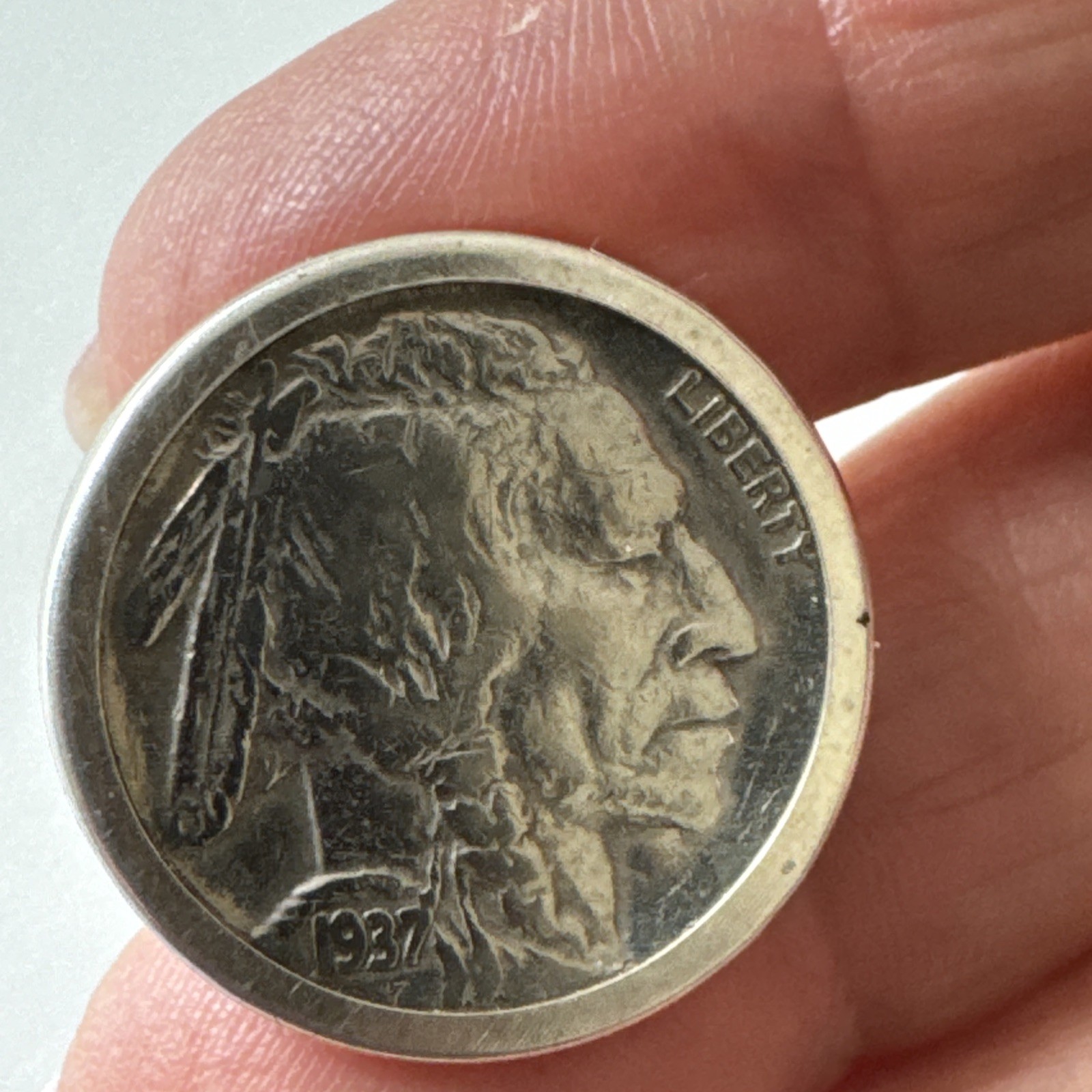 Vintage 1937 USA Buffalo Nickel Coin Cufflinks