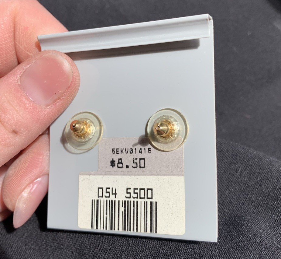 Vintage Gold Tone Emerald Rhinestone Pierced Earrings May Birthstone Elegant