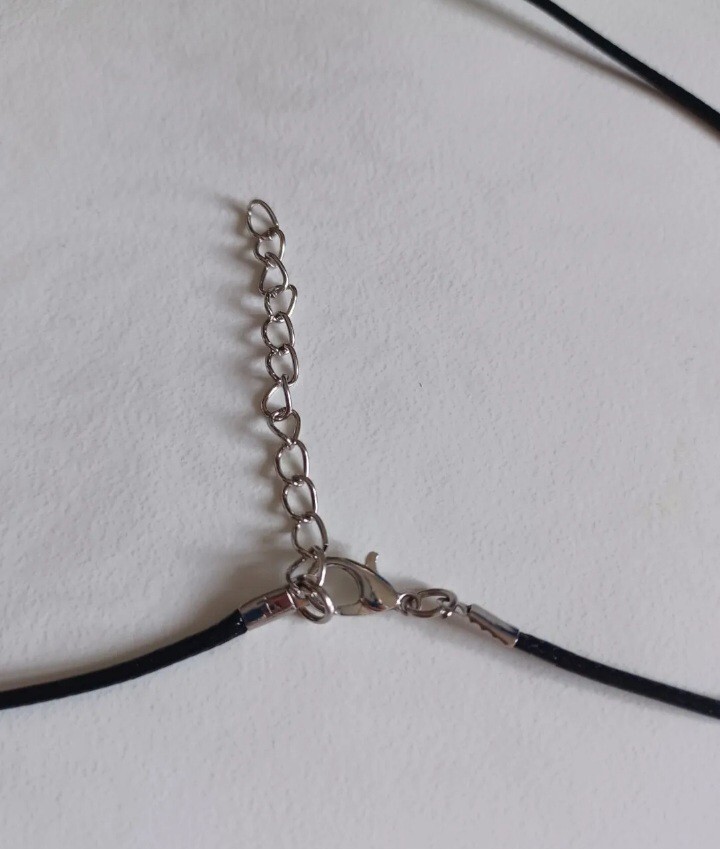 Vintage 90s / 2000s Y2K Art Glass Blue Swirl Pendant On Black Cord Necklace