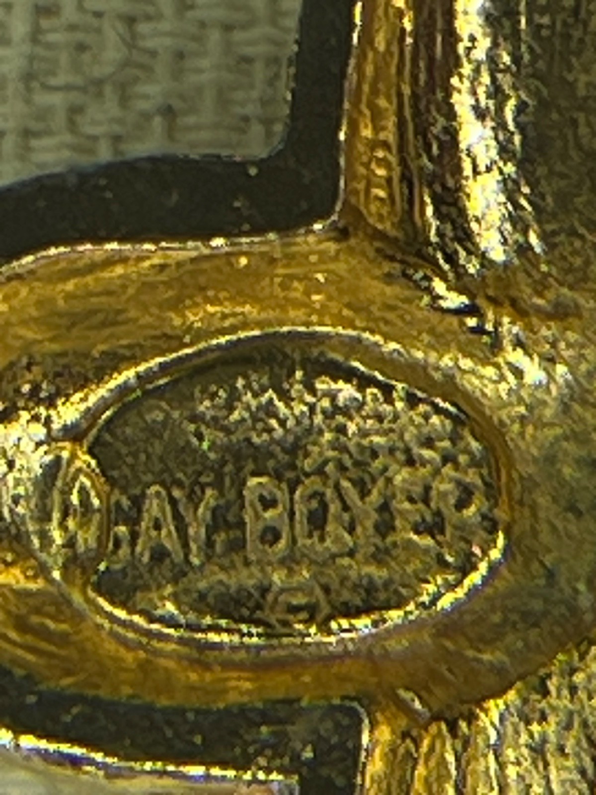 Vintage Gay Boyer Gold Tone Puffy Crisscross Design Postback Earrings