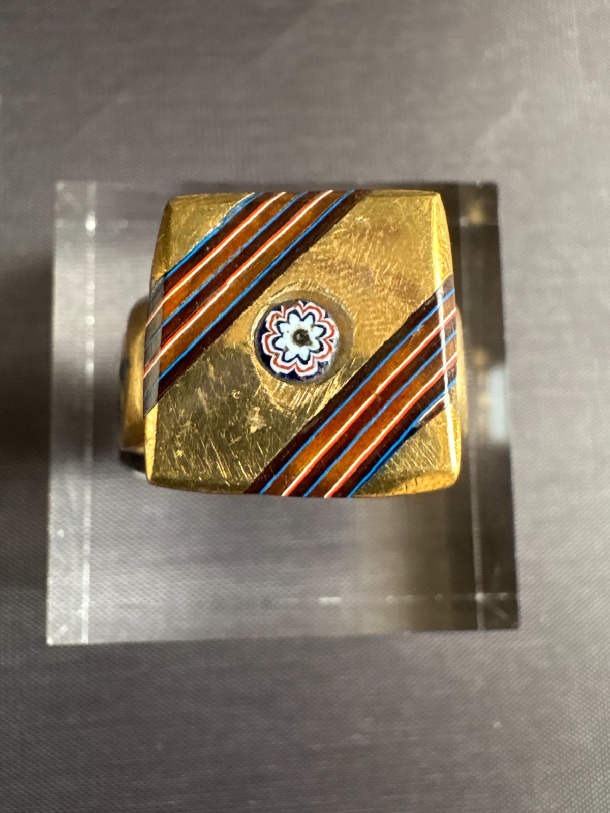 Vintage Moroccan Tuareg Brass Ring Large Berber Sahara Handmade Ring Size 12 US