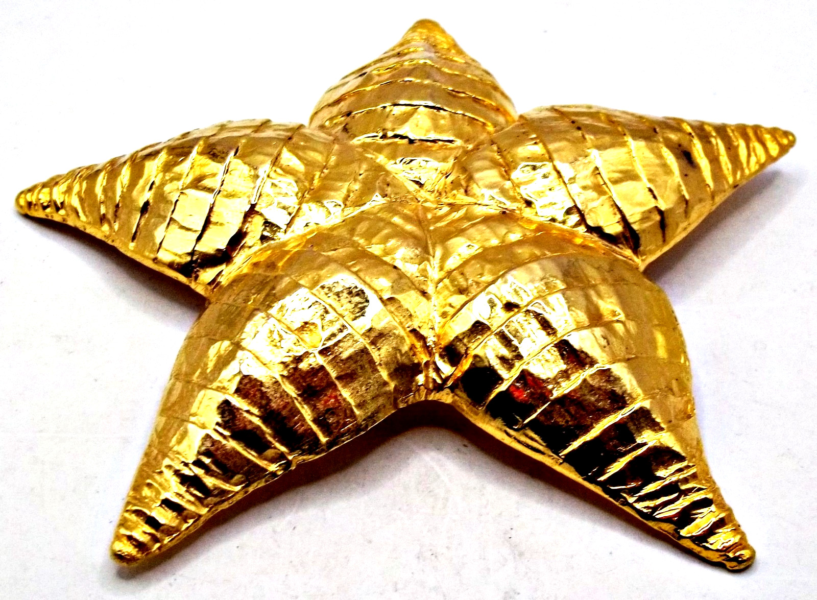 Vintage Signed Cadoro Starfish Brooch Pendant Gold-tone Runway Statement Rare NY