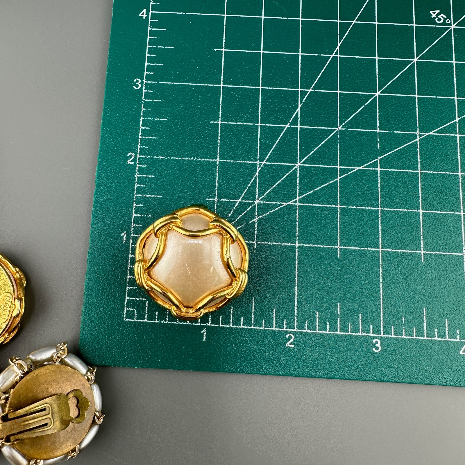 Vintage Faux Pearl Earrings Lot Round Chunky Statement Gold Tone Some Signed
