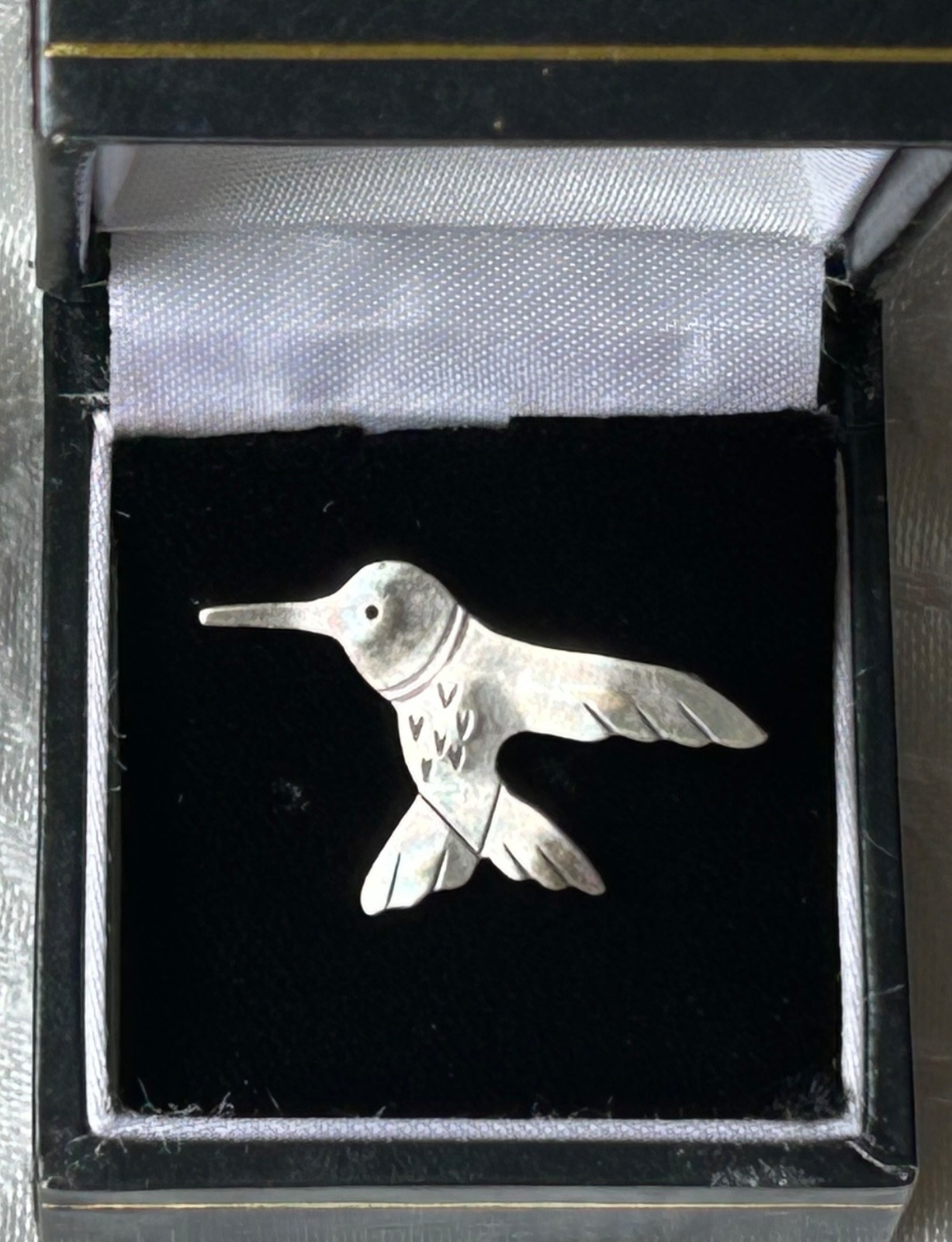 Vintage MCM Abbott Gotshall Sterling Silver Hummingbird Brooch