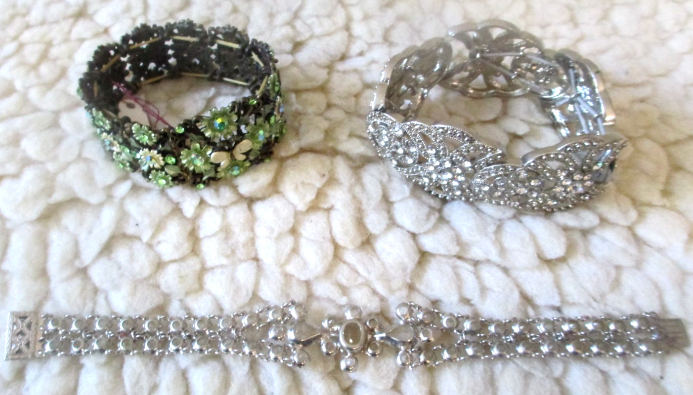 Vintage Lot (3) Different Unsigned Bracelets