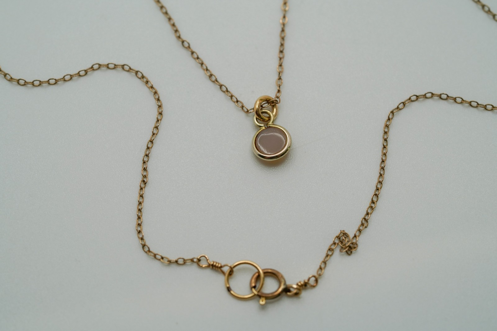 Vintage 14k GF Glitter Geode Pendant Necklace 17.5″ N2