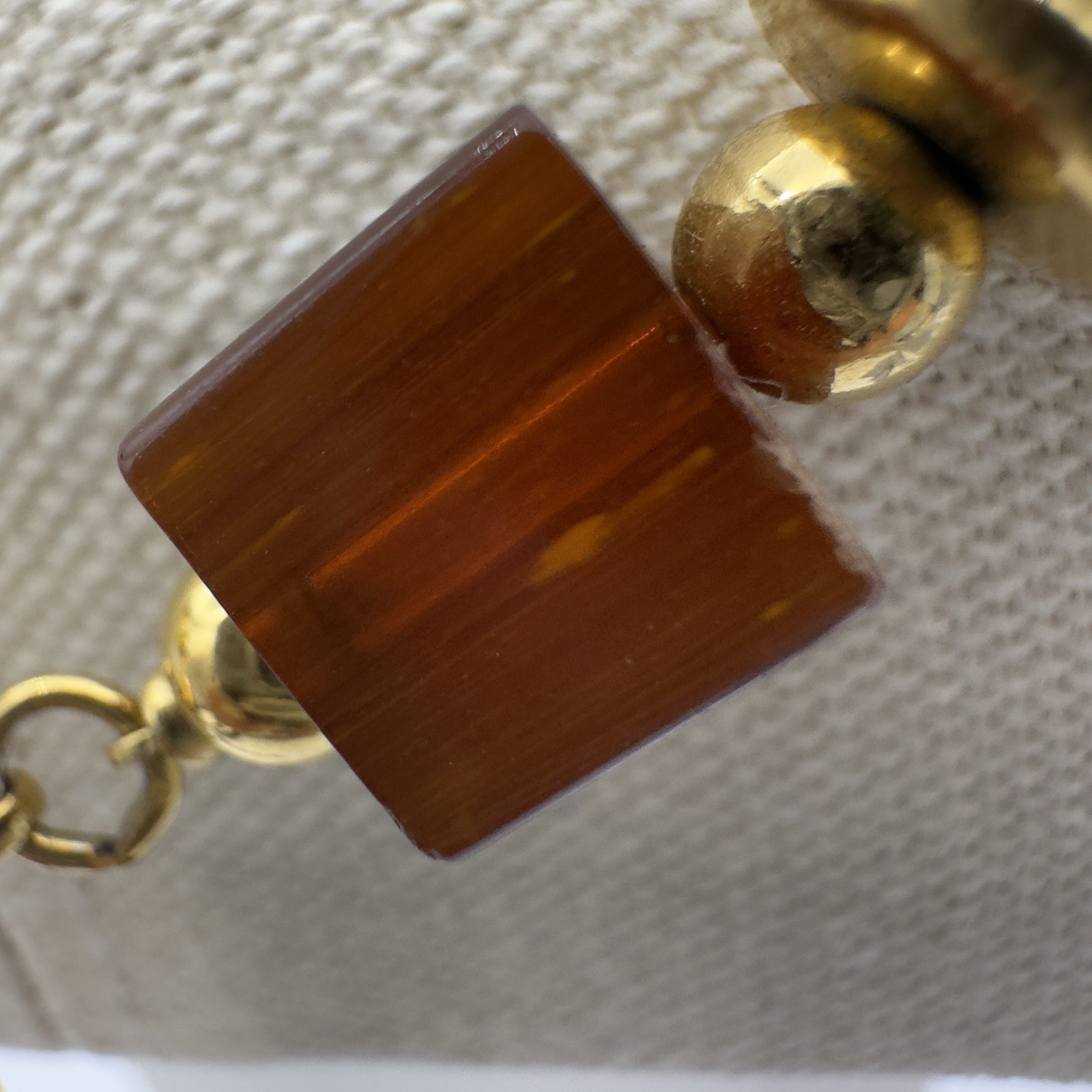 Vintage TRIFARI Necklace Mogul Jewel Tone Lucite Cube Bead Colar 18 Inch