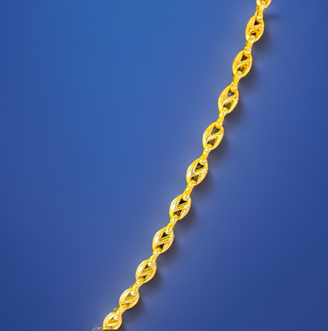 VTG Mariner/Anchor Link Necklace Shiny Gold Tone Chain Vintage Men/Women 24”
