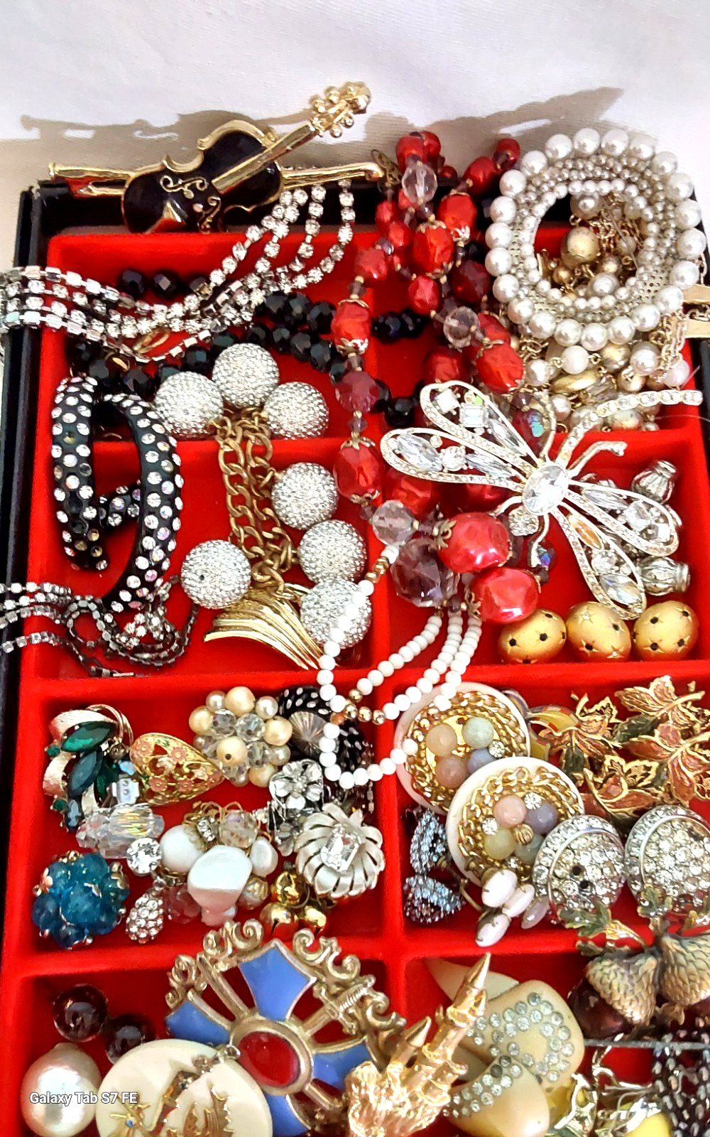 Vintage Rhinestone Necklace Brooch Earring Unique Mix Few Signed Repair Lot