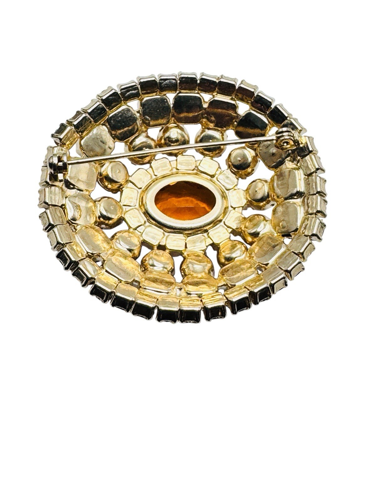 Vintage Rhinestone Brooch Fall Autumn Colors Nice