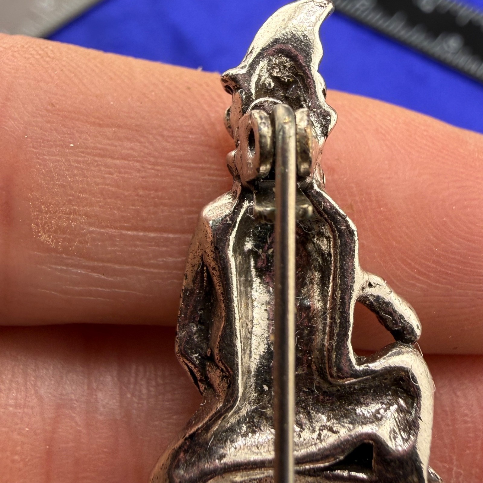 Vintage Connemara Marble Brooch Leprechaun Silver Tone Lucky Elf