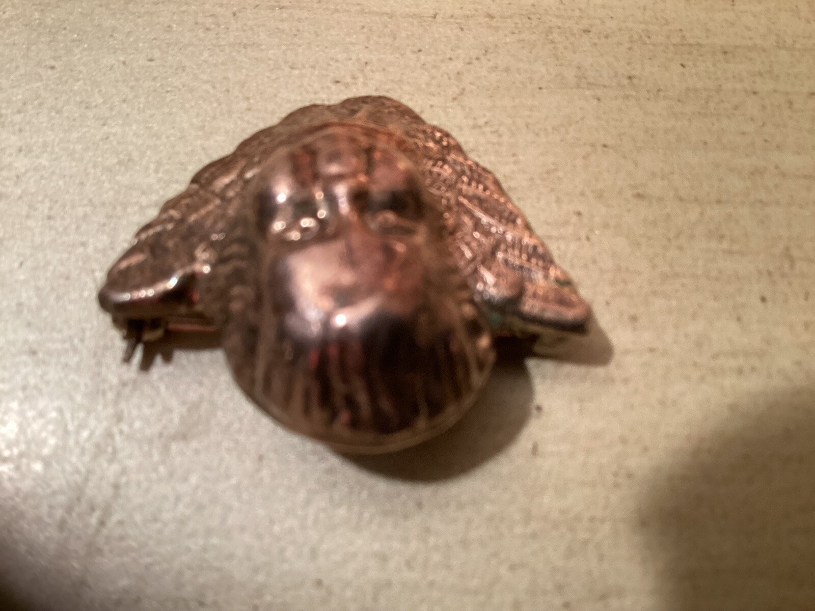 Sterling 925 Angel Cherub Cupid Face With Wings Pin Almost 1 1/2” .wide