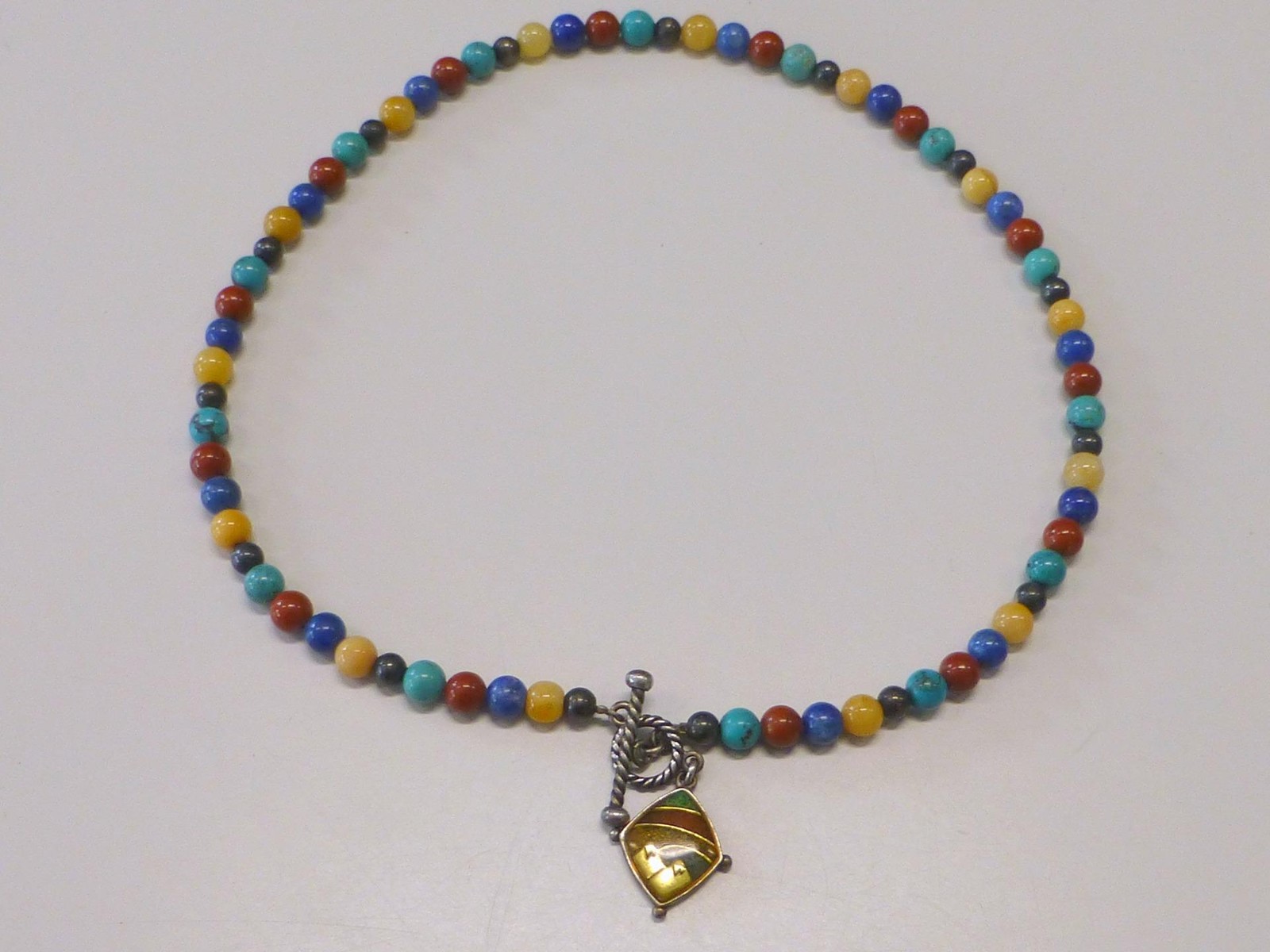 Carolyn Pollack Relios Turquoise Coral Lapis Mountain Sterling Silver Necklace