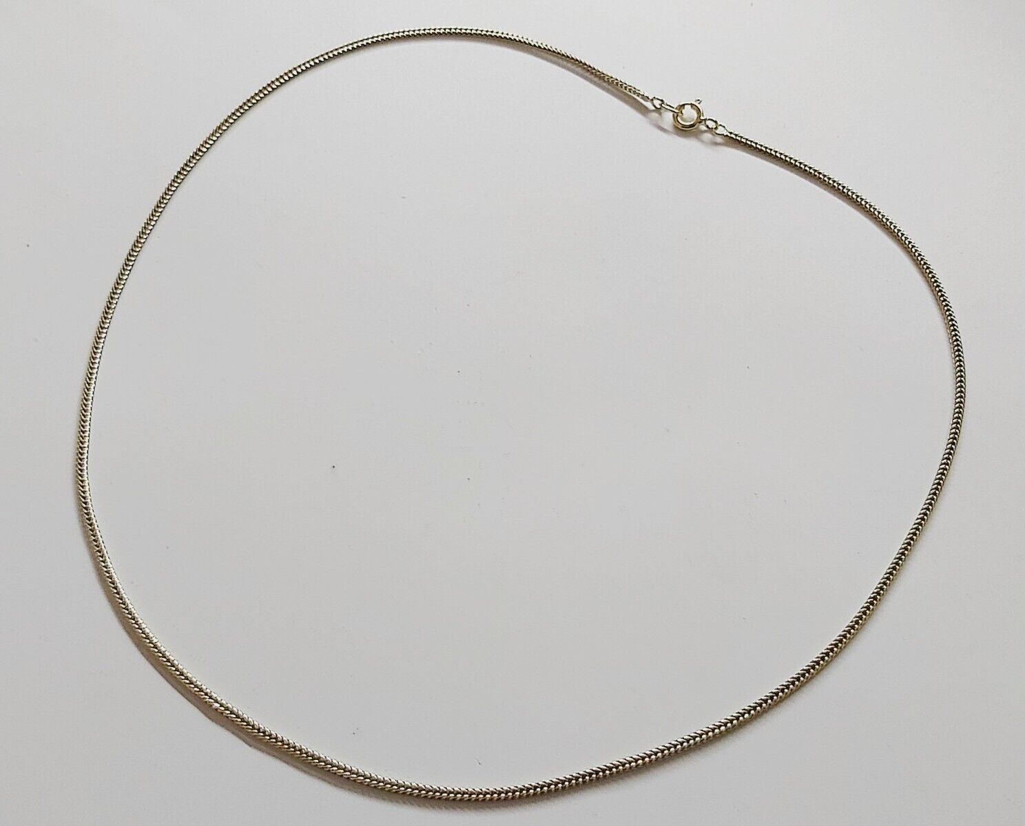 14K Solid Yellow Gold Vintage Snake Necklace Chain Length 45 cm / 17.75 inches