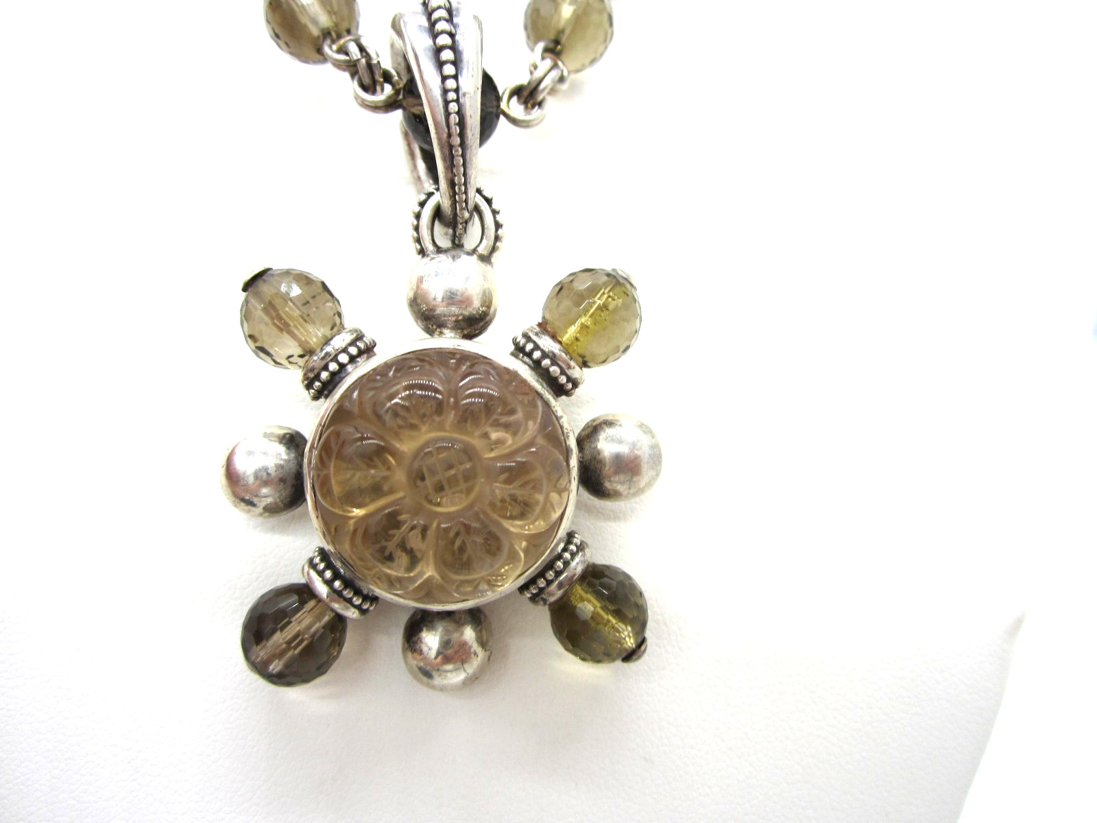 Stephen Dweck Sterling Silver Rock Crystal Quartz 64 Gram Enhancer Drop Necklace