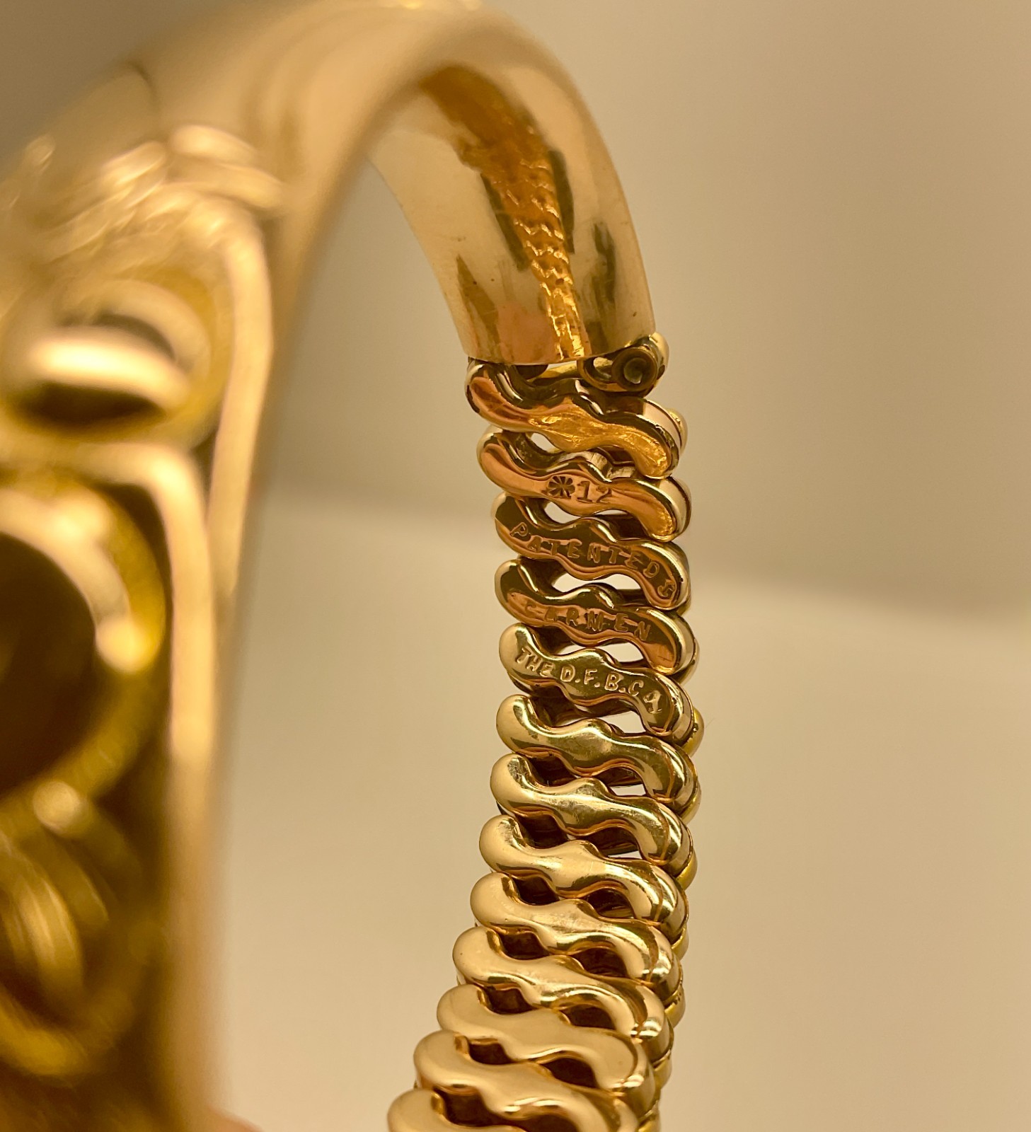 Beautiful Antique 12k Gold 1940’s The D.B.F. Co Carmen Expansion ID Bracelet