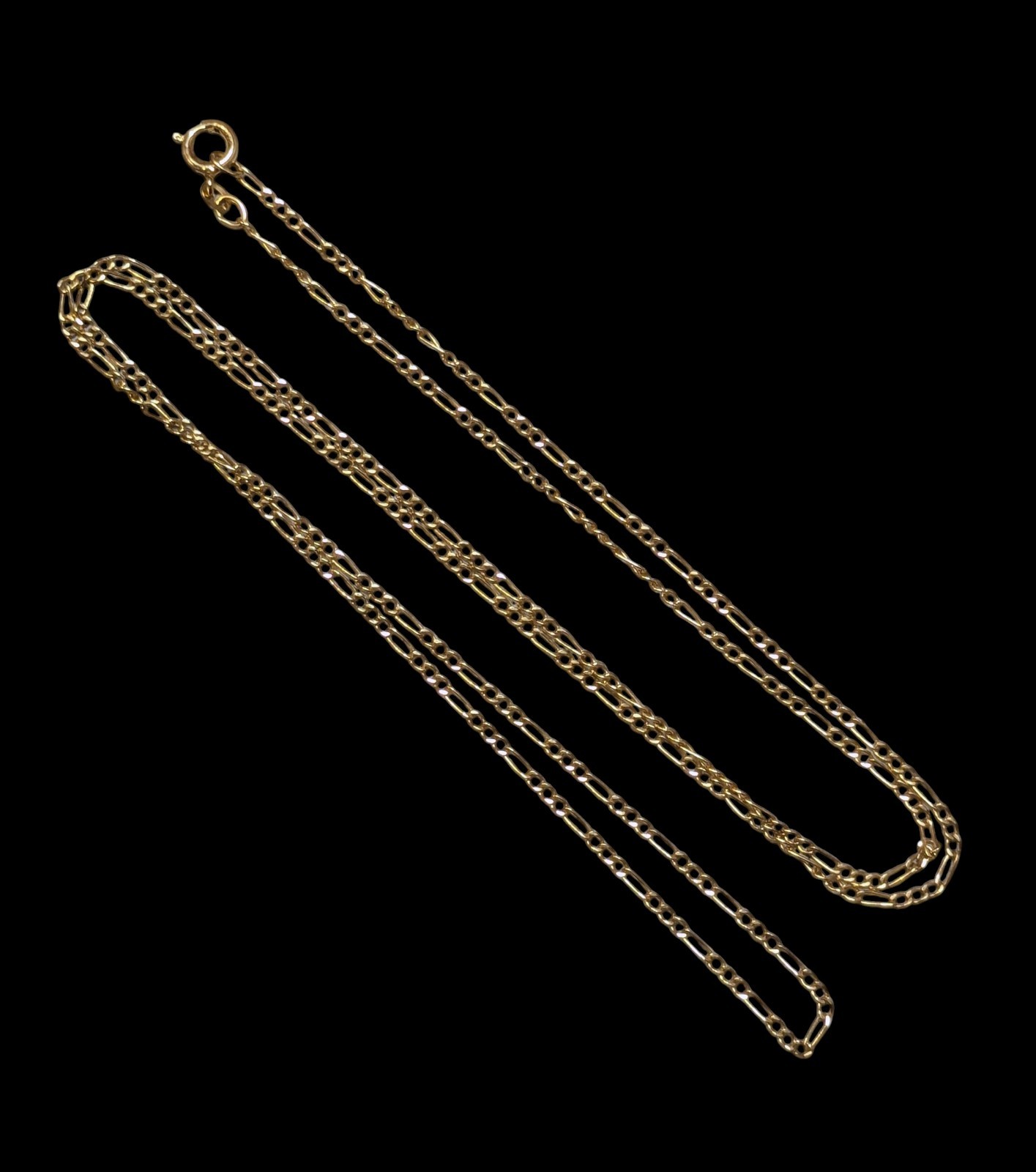 Vintage 14K GF Gold Filled Figaro Delicate Thin Necklace Chain 24″