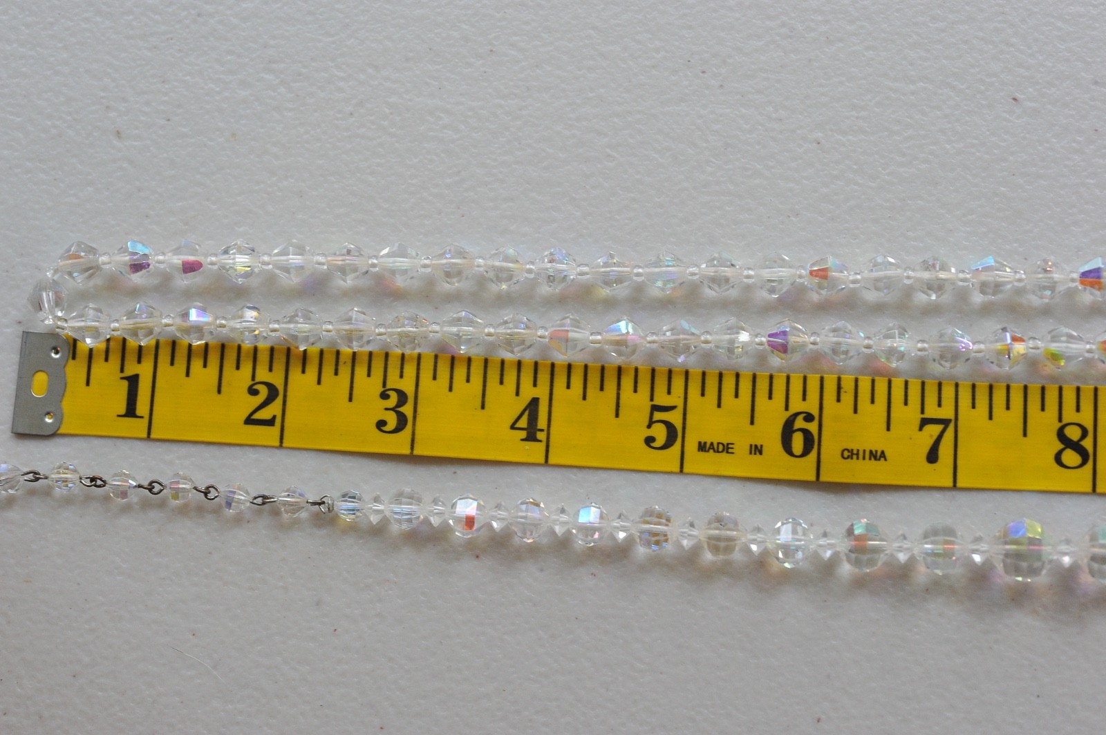 Vtg AB Crystal & Acrylic Necklace LOT Strand Faceted 1 signed Laguna HL67