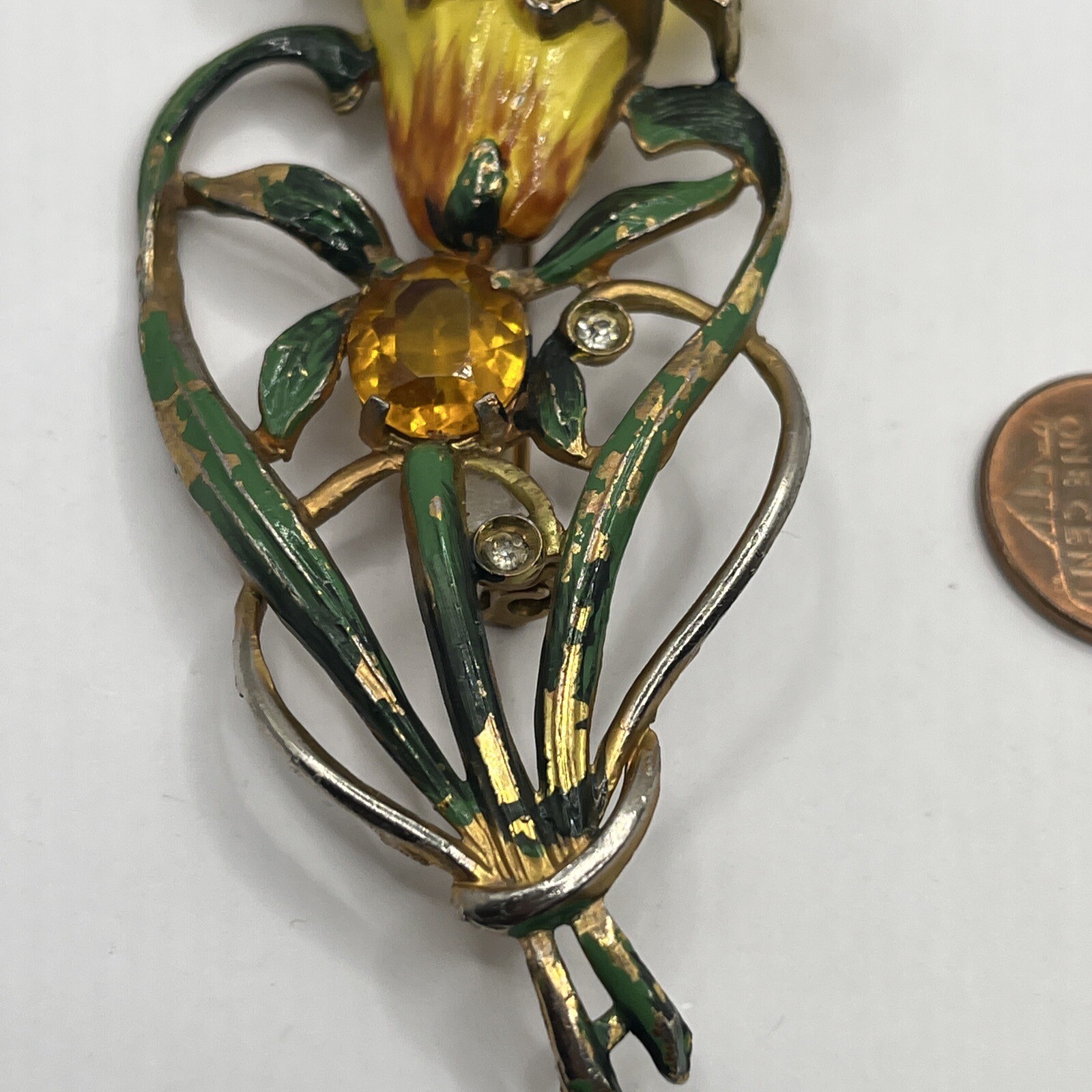 Vintage 1930s-1950s Large Sun Flower Brooch. #6