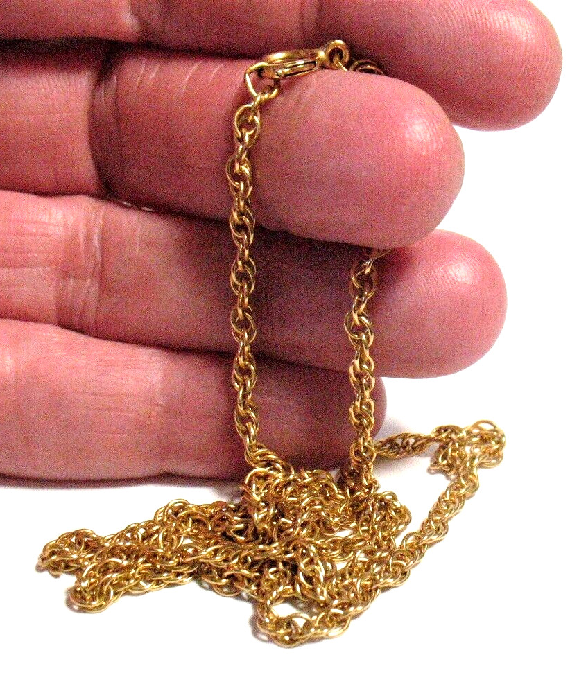 14K GOLD FILLED VINTAGE CHAIN NECKLACE 18 INCHES 5.4 GRAMS 1.5 MM W J-1300