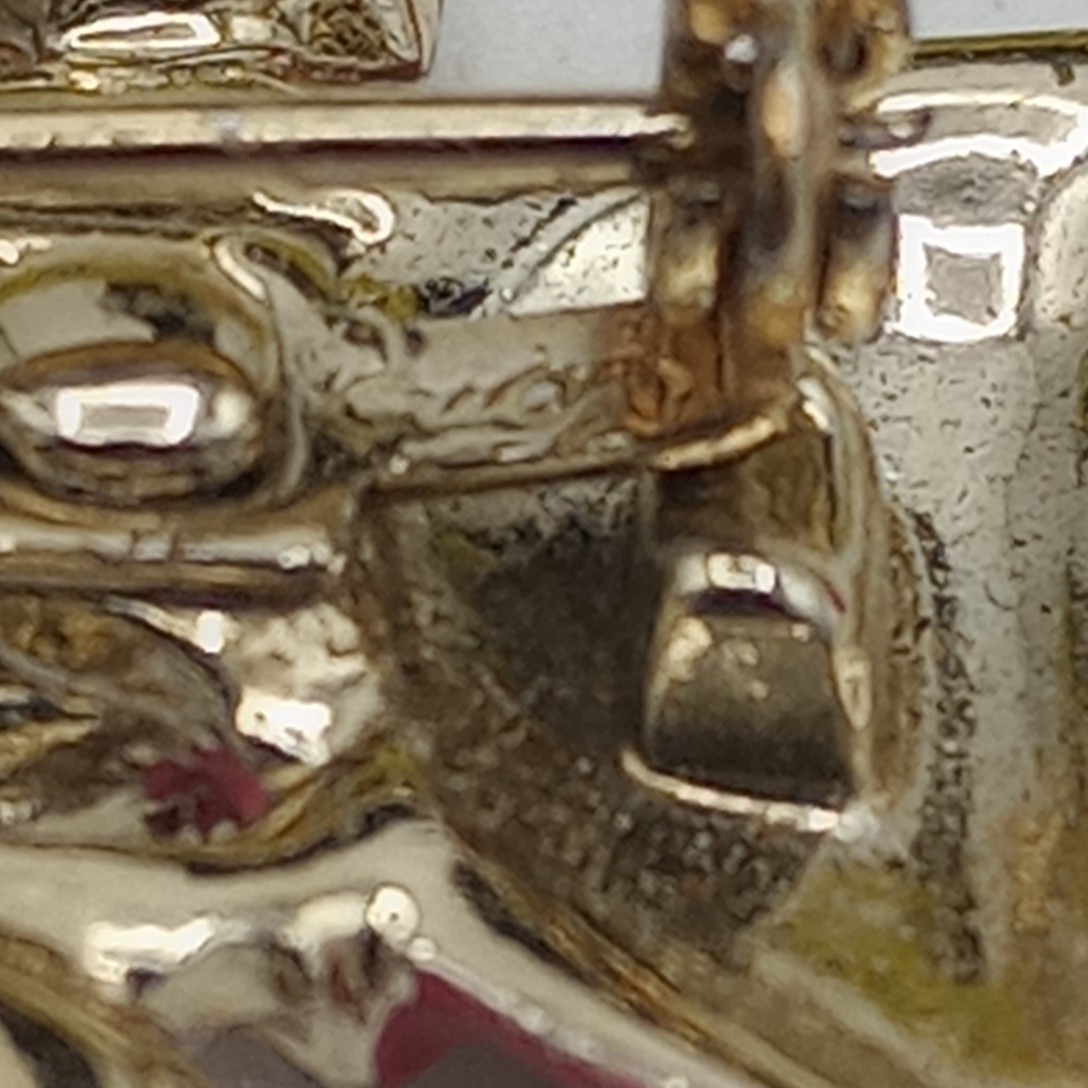 Vintage Coro? Dutch Water Carrier Gold Tone Faux Stones Brooch 1 Inch