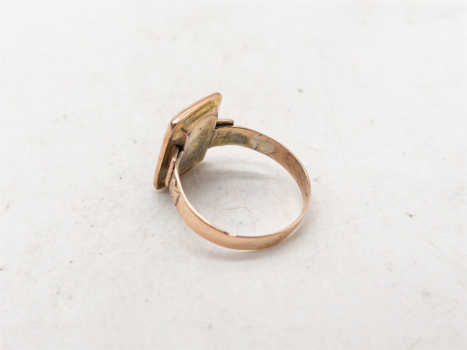 Antique Victorian 1870s $1500 3ct Natural Bloodstone 14k Rose Gold Band Ring