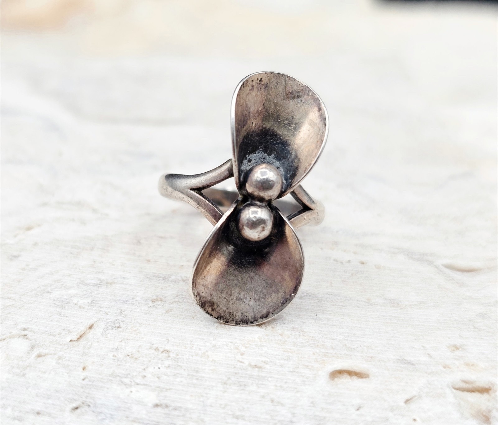 Vintage Sterling Silver Modernist Denmark N.E. FROM Ring – minimalism MCM