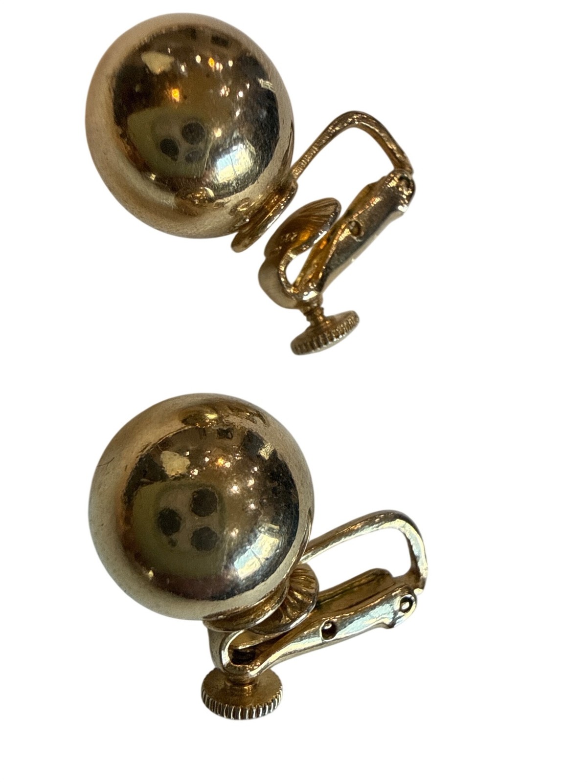 Vintage Coro Gold-Tone Adjustable Clip-On Ball Earrings
