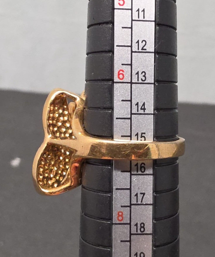 Vintage 18kt GF Gold Filled 3D Butterfly Simulated Diamond Ring size 7