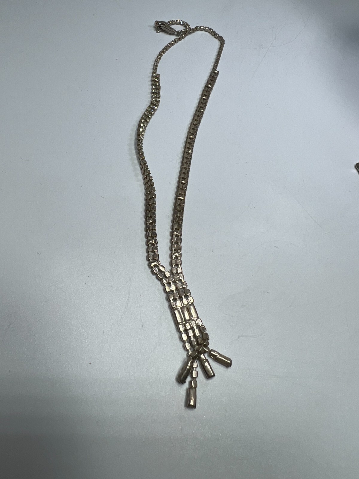 Noble Rhinestone Necklace/Chain Wedding/Silvester Festive To Approx. 16 1/2in