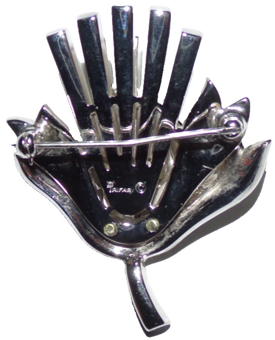 JAW DROPPING rhinestone pin signed Crown Trifari-OMG!!—2 inch