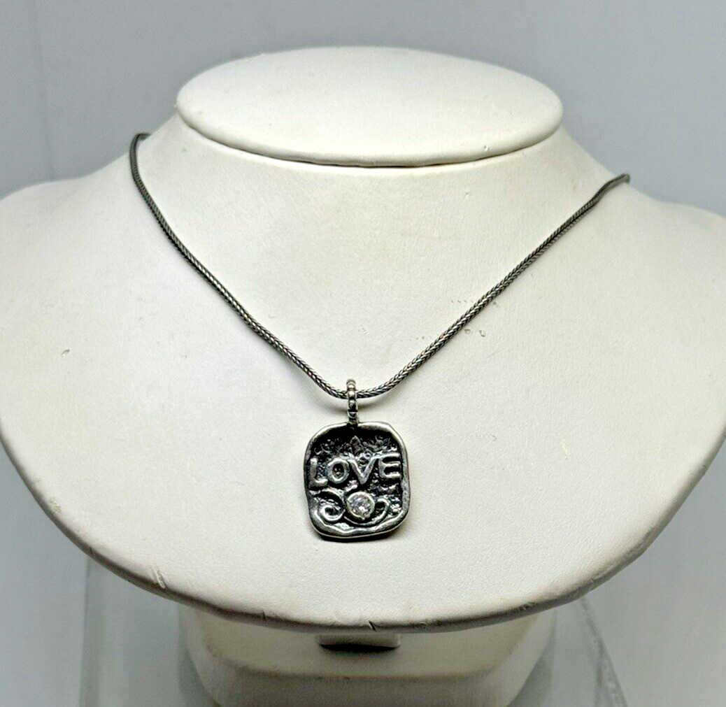 Sisae Shablool Israel Love Necklace 18″ Clr Goshenite Beryl Gemstone 925 Silver!