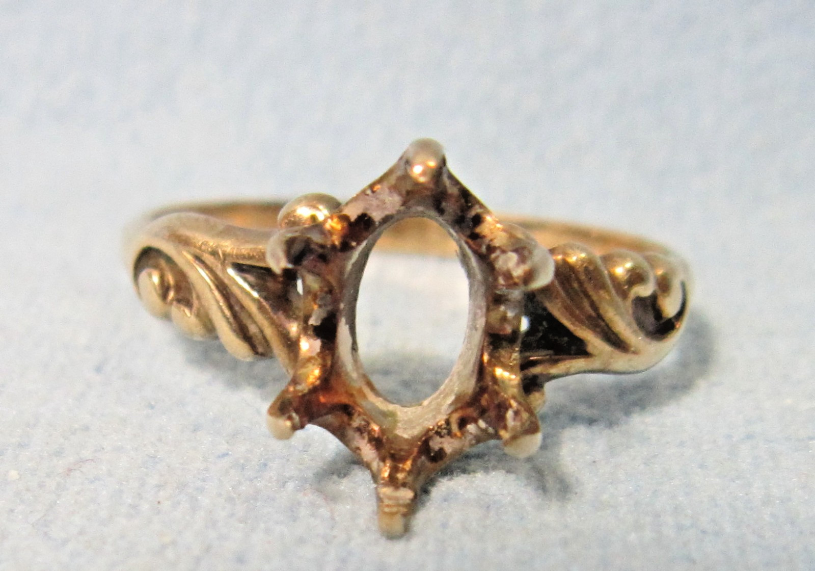Vintage 14k Yellow Gold 6 Prong RING ~ SIZE 5.5 No Stone 2.09g