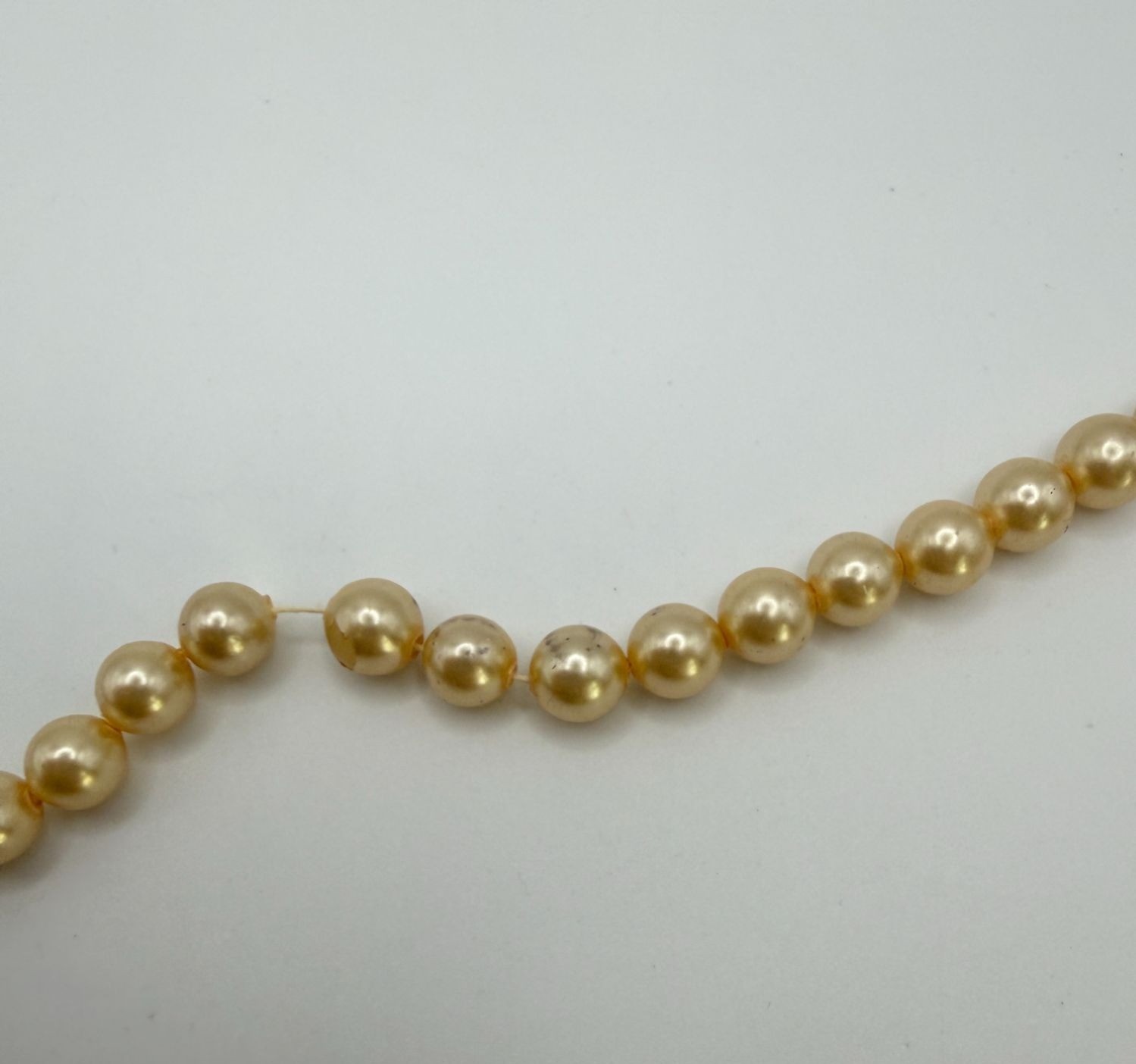 Vintage Long Faux Pearl Strand Necklace Beaded 52″ Elegant Minimalist Classic