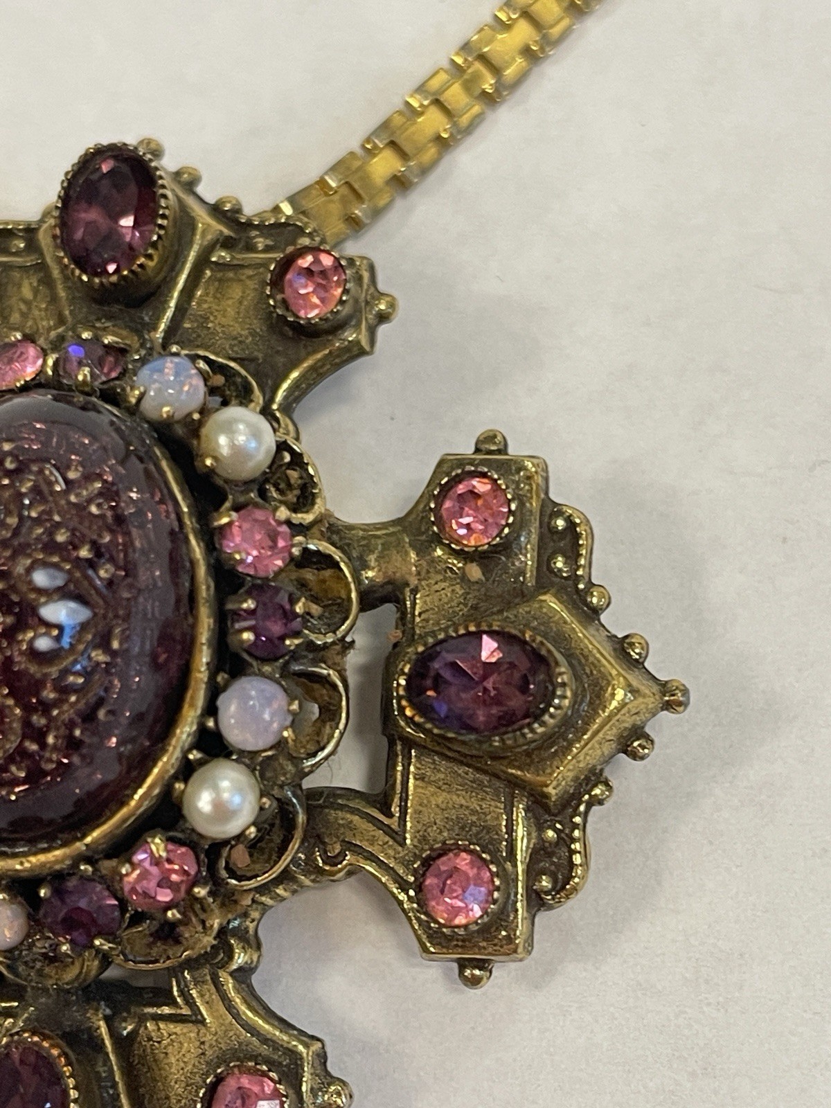 ORIGINAL BY ROBERT VINTAGE MALTESE CROSS RARE PENDANT BROOCH/PIN AWESOME COLORS
