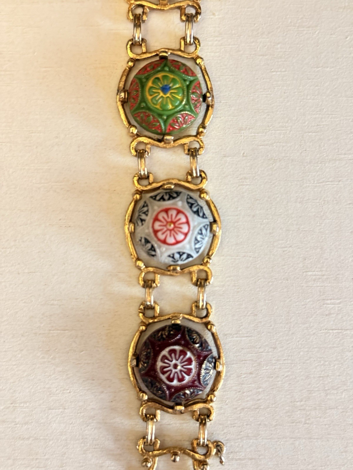 D&E for Celebrity Vintage Moroccan Matrix Glass Cabochon Bracelet